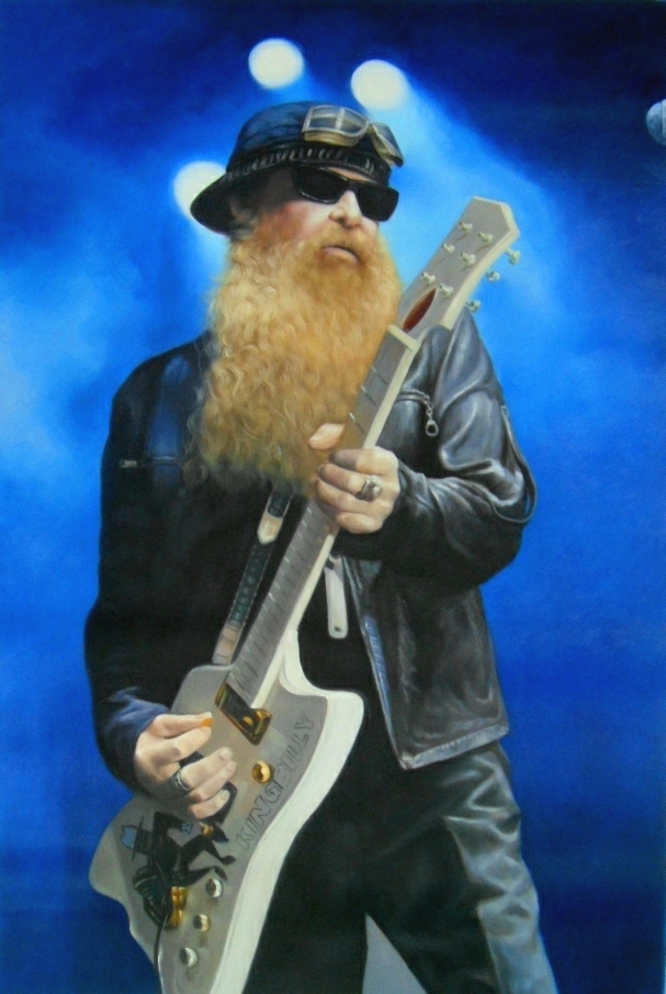 Billy Gibbons (ZZ-TOP) - Olieverf op Canvas - 60 x 90 cm